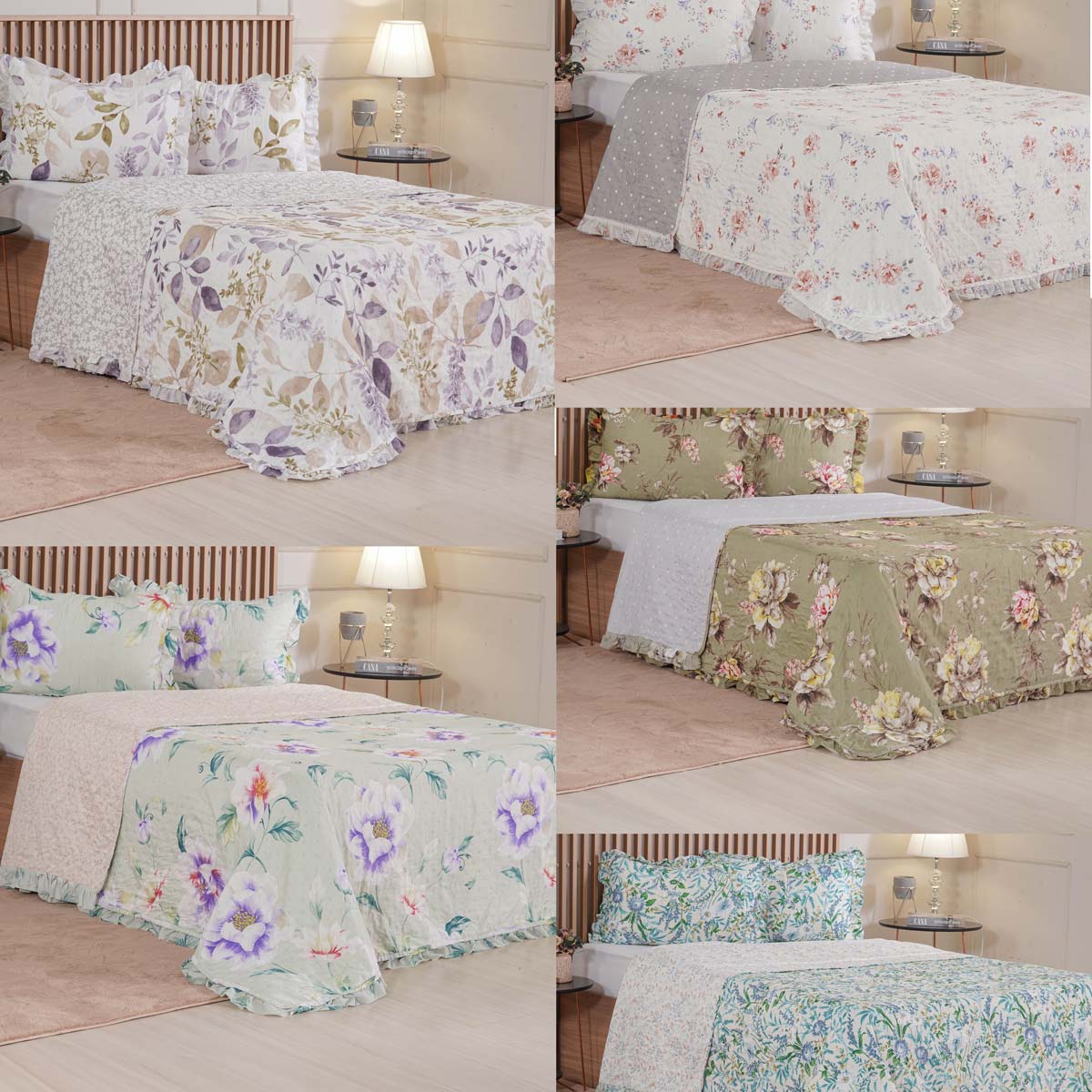KIT COLCHA FRUFRU ESTAMPADA KING - SORTIDO (SC)