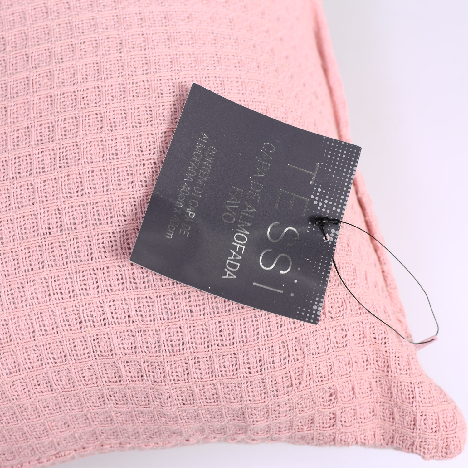 CAPA DE ALMOFADA ALGODÃO FAVO - BLUSH (SC)