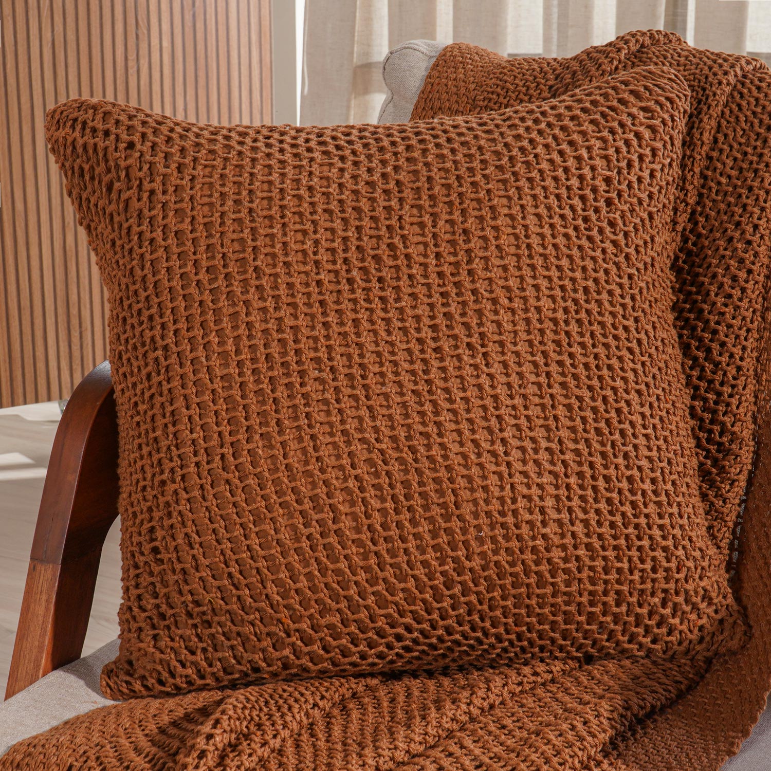 CAPA DE ALMOFADA ATACAMA 45cm x 45cm - MARROM PORTABELLA (SC)