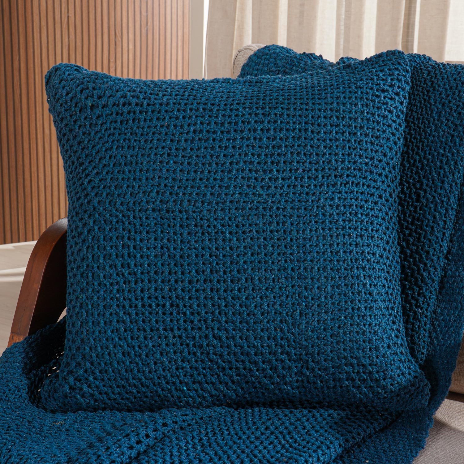 CAPA DE ALMOFADA ATACAMA 45cm x 45cm - AZUL COBALT (SC)