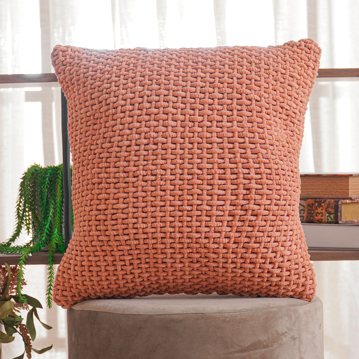 CAPA DE ALMOFADA TRAMA 45cm x 45cm - BRICK (SC)