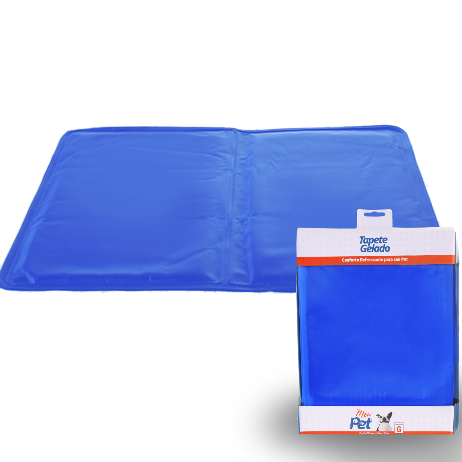 TAPETE GELADO MEU PET TAMANHO G 50CM X 65CM - AZUL (SC)