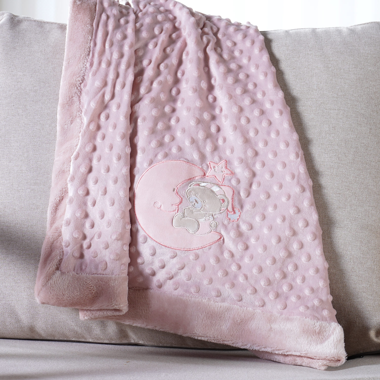 MANTA DOTS BENE CASA BABY 1,00m x 70cm - PEACH (SC)