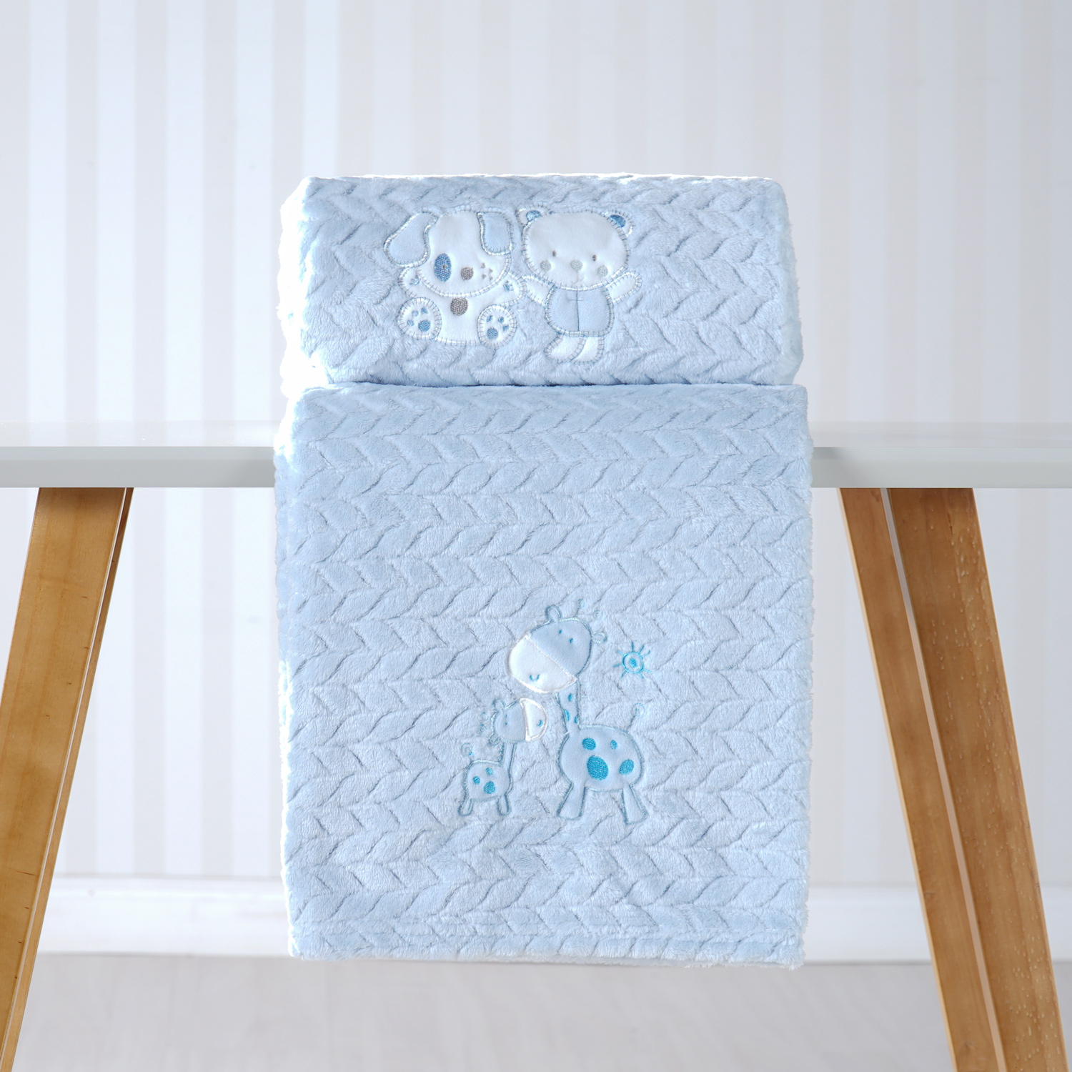 COBERTOR FLUFFY BABY EM CAIXA 1,10m x 90cm - BLUE (SC)