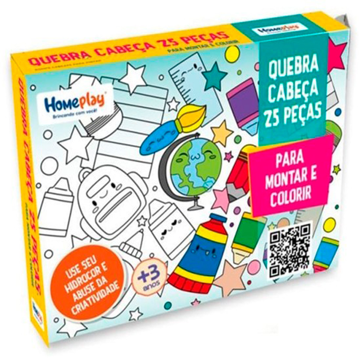 QUEBRA-CABEÇA 25 PEÇAS JUMBO PARA PINTAR - SORTIDO (SC)