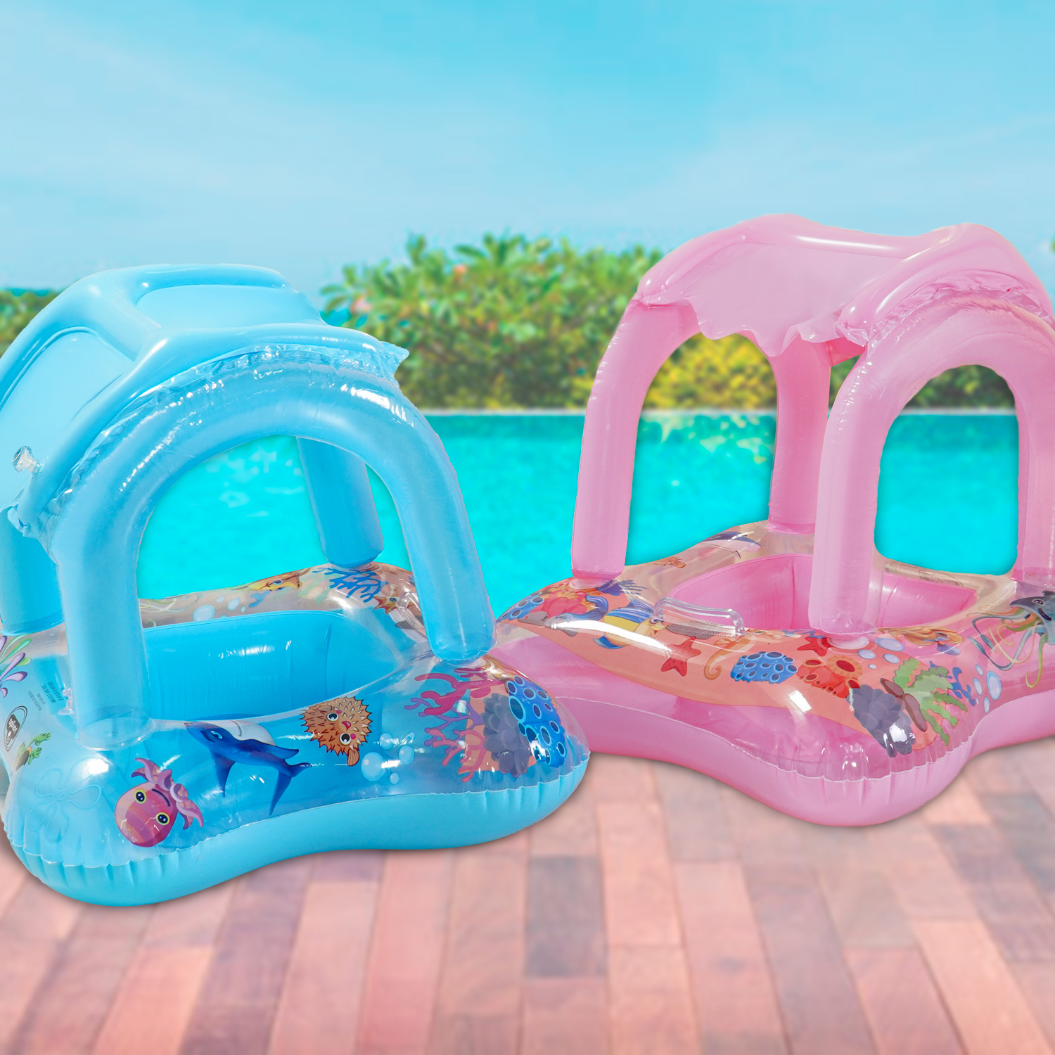 BOIA INFANTIL COM PROTETOR SOLAR - SORTIDO (SC)
