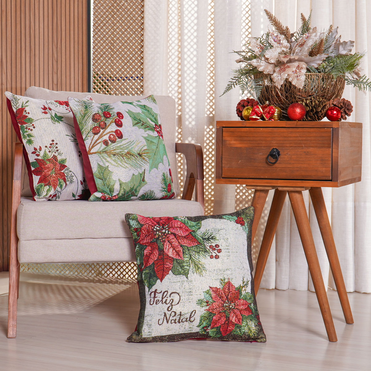 CAPA ALMOFADA JACQUARD NATAL